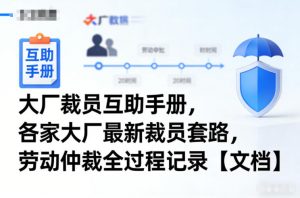 大厂裁员互助手册，各家大厂最新裁员套路，劳动仲裁全过程记录【文档】-淘金日记