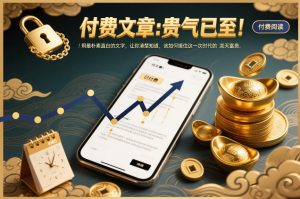 付费文章:贵气已至!用最朴素直白的文字,让你清楚知道,该如何接住这一次时代的泼天富贵-淘金日记