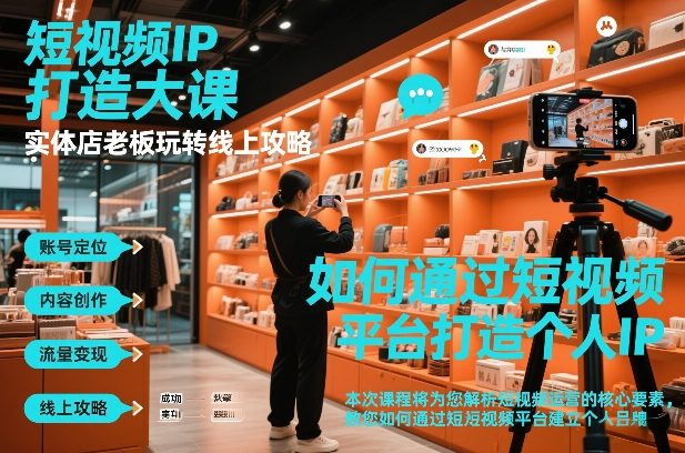 短视频ip打造大课,实体店老板玩转线上攻略-淘金日记
