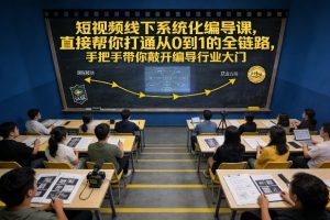 短视频线下系统化编导课，直接帮你打通从0到1的全链路，手把手带你敲开编导行业大门-淘金日记