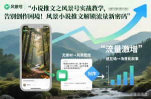 小说推文之风景号实战教学,告别创作困境!风景小说推文解锁流量新密码-淘金日记