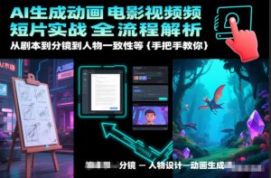 AI生成动画电影视频短片实战全流程解析，从剧本到分镜到人物一致性等手把手教你-淘金日记