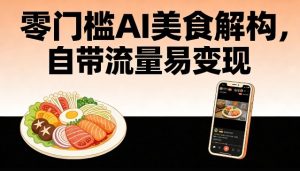 零门槛AI美食解构,自带流量易变现-淘金日记