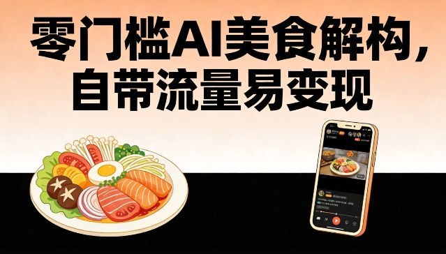 零门槛AI美食解构，自带流量易变现-淘金日记