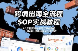 跨境出海全流程全盘托出SOP实战教程,9个月斩获海外千万订单的路径,从0到1搭建标准化出海流程-淘金日记