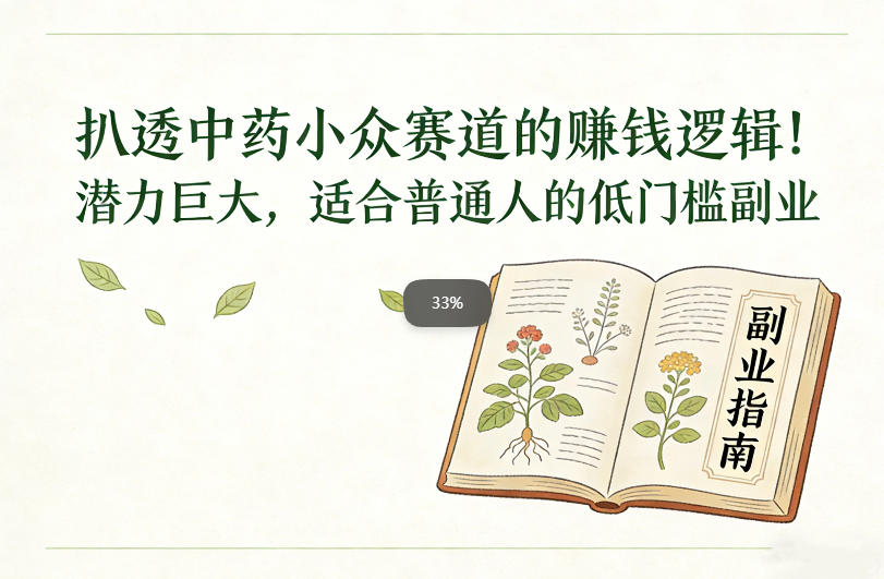 扒透中药小众赛道的賺米逻辑，潜力巨大，适合普通人的低门槛副业-淘金日记