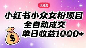 小红书小众女粉项目，全自动成交，单日收益多张-淘金日记