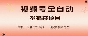 视频号全自动抢福袋，一天单机轻松50+，零成本脚本代替人工去跑【揭秘】-淘金日记