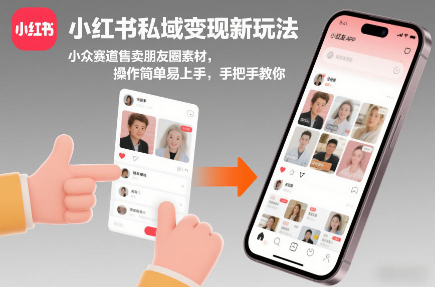 小红书私域变现新玩法，小众赛道售卖朋友圈素材，操作简单易上手，手把手教你-淘金日记