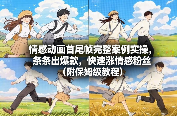 情感动画首尾帧完整案例实操,条条出爆款,快速涨情感粉丝(附保姆级教程)-淘金日记