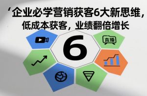 企业必学营销获客6大新思维,低成本获客,业绩翻倍增长-淘金日记