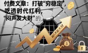 付费文章：打破“穷稳定”，吃透时代红利，“闷声发大财”的终极真谛-淘金日记
