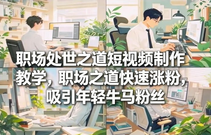 职场处世之道短视频制作教学,职场之道快速涨粉,吸引年轻牛马粉丝-淘金日记