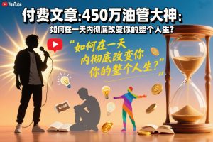 付费文章：450万油管大神：如何在一天内彻底改变你的整个人生？-淘金日记