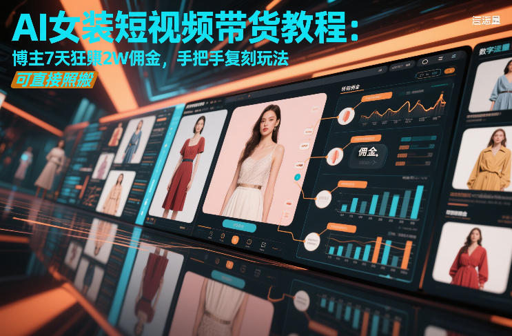 AI女装短视频带货教程：博主7天狂賺2W佣金，手把手复刻玩法，可直接照搬-淘金日记