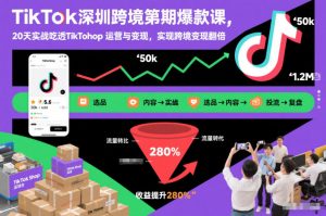 TikTok深圳跨境第2期爆款课，20天实战吃透TikTok Shop运营与变现，实现跨境变现翻倍-淘金日记