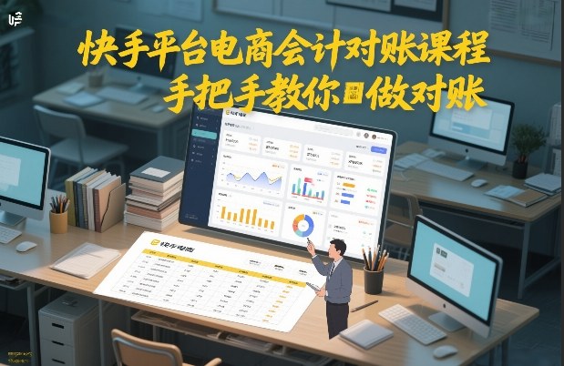 快手平台电商会计对账课程，手把手教你做对账-淘金日记