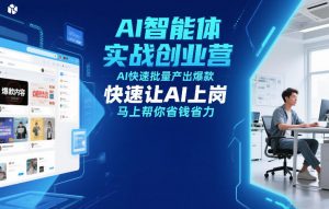 AI智能体实战创业营12月23-25号线下课,AI快速批量产出爆款,快速让AI上岗,马上帮你省钱省力-淘金日记