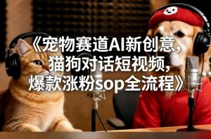 宠物赛道AI新创意，猫狗对话短视频，爆款涨粉sop全流程-淘金日记