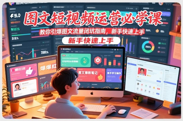 图文短视频运营必学课，教你引爆图文流量闭坑指南，新手快速上手-淘金日记