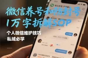 微信养号和防封号1万字拆解SOP，个人微信维护技巧，私域必学【文档】-淘金日记