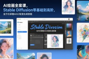 AI绘画全案课,Stable Diffusion零基础到高阶,全方位掌握AIGC视觉生成技能-淘金日记