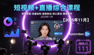 短视频+直播综合课程,审核新规-流量结构-搜索联动-核心算法-推流细节【更新】-淘金日记