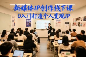 新媒体IP创作线下课，0入门打造个人变现IP-淘金日记