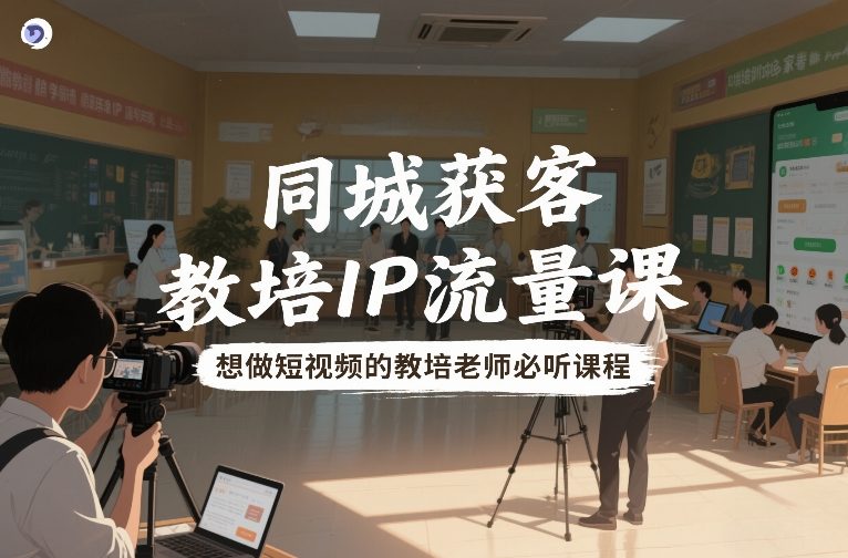 同城获客,教培IP流量课,想做短视频的教培老师必听课程-淘金日记