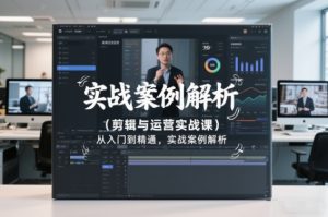 剪辑与运营实战课,从入门到精通,实战案例解析(更新2026)-淘金日记