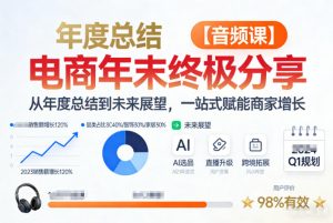 电商年未终极分享，从年度总结到未来展望，一站式赋能商家增长【音频课】-淘金日记
