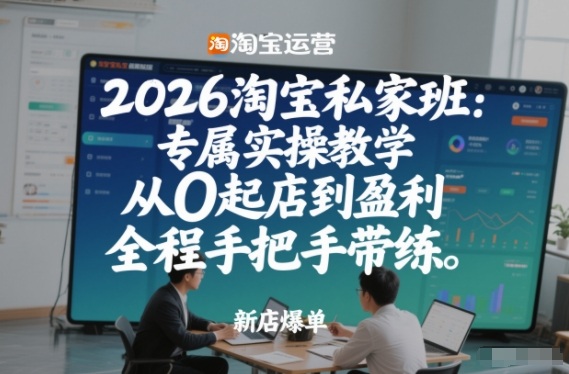 2026淘宝私家班:专属实操教学,从0起店到盈利,全程手把手带练-淘金日记