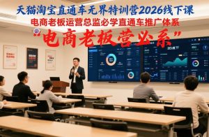 天猫淘宝直通车无界特训营2026线下课,电商老板运营总监必学直通车推广体系-淘金日记