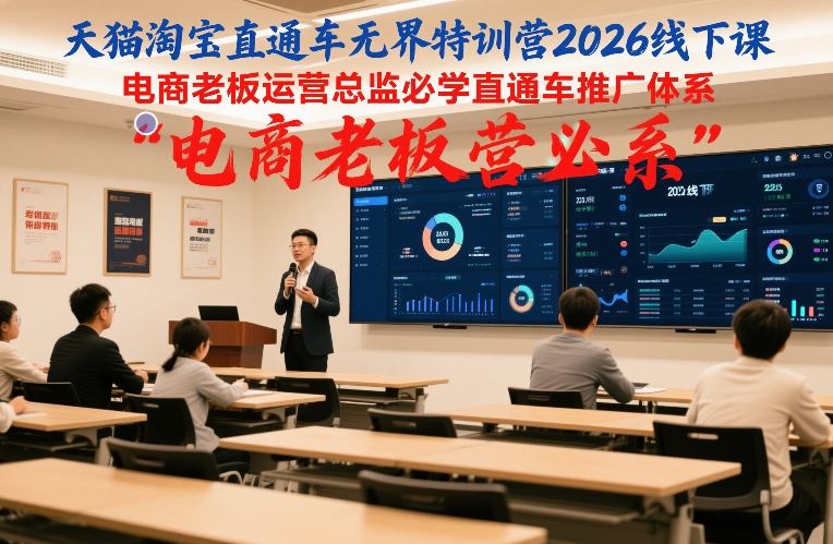 天猫淘宝直通车无界特训营2026线下课,电商老板运营总监必学直通车推广体系-淘金日记