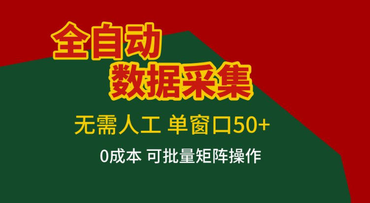 全自动数据采集,无需人工,单窗口50+,0成本可批量矩阵操作【揭秘】-淘金日记