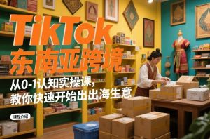 TikTok东南亚跨境从0-1认知实操课,教你快速开始出海生意-淘金日记