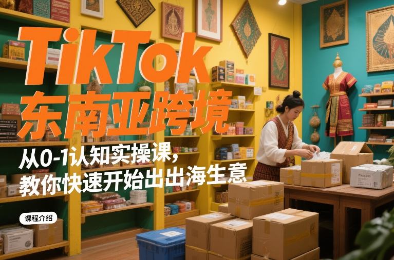 TikTok东南亚跨境从0-1认知实操课,教你快速开始出海生意-淘金日记