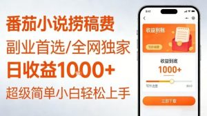 全网独家!番茄小说捞稿费,日收益1k+,副业必看,小白易上手,超级简单【揭秘】-淘金日记