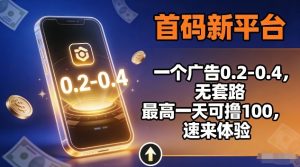 首码新平台，一个广告0.2-0.4，无套路，单机一天可撸100，速来体验【揭秘】-淘金日记