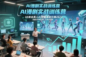 AI漫剧实战训练营,3D商业真人AI短剧漫剧引爆2026,流量红利期已至,入场正当时-淘金日记