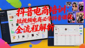 抖音电商培训:短视频电商必学抖音课程,全流程解析-淘金日记