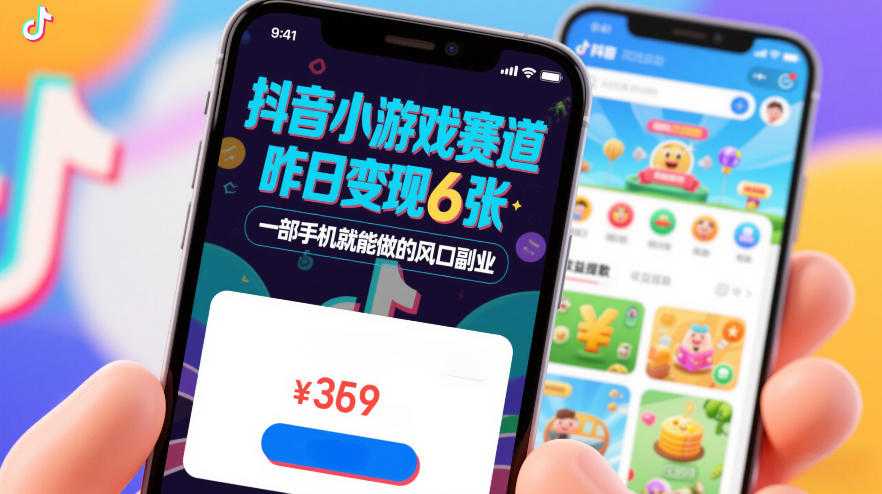 抖音小游戏赛道，昨日变现600+，零基础一部手机就能做的风口副业【揭秘】-淘金日记
