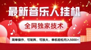 最新音乐人挂G,全网独家技术,简单操作,可矩阵,可放大,单机轻松月入5k+【揭秘】-淘金日记