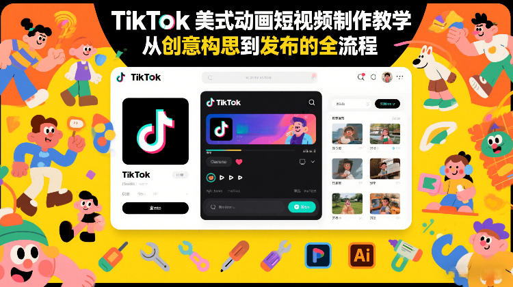 TikTok美式动画短视频制作教学,从创意构思到发布的全流程-淘金日记