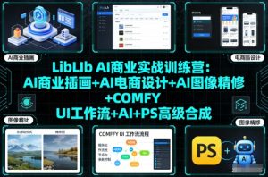 LibLIb AI商业实战训练营:AI商业插画+AI电商设计+AI图像精修+COMFY UI工作流+AI+PS高级合成-淘金日记