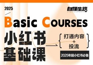 自媒生路小红书基础课,打通内容+投流,2025年起小红书必备-淘金日记