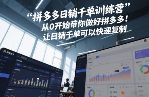 拼多多日销千单训练营,从0开始带你做好拼多多,让日销千单可以快速复制(更新26年1月)-淘金日记
