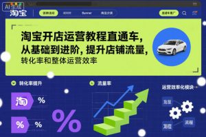 淘宝开店运营教程直通车，从基础到进阶，提升店铺流量，转化率和整体运营效率（更新26年1月）-淘金日记