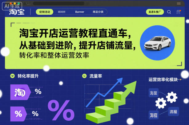 淘宝开店运营教程直通车,从基础到进阶,提升店铺流量,转化率和整体运营效率(更新26年1月)-淘金日记