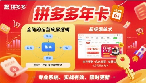 拼多多年卡,拼多多全链路运营底层逻辑,超级爆单术【更新26年1月】-淘金日记